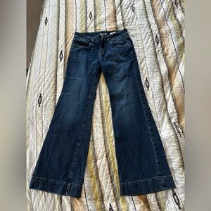 Wrangler Retro Mae Mid Rise Trouser Jeans 27x30 Dark Wash Western Flare